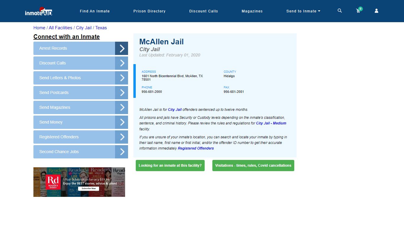 McAllen Jail | Inmate Locator